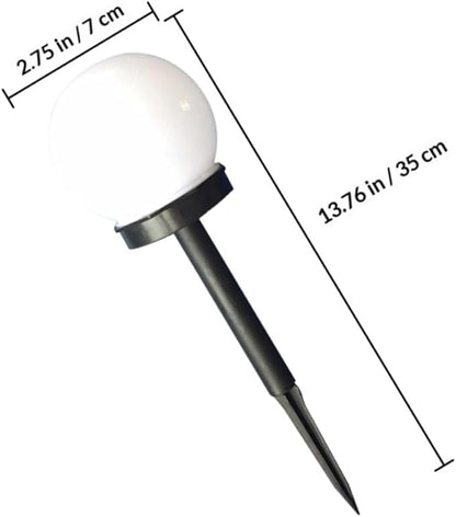 Housoutil 4pcs Warm Light Solar Ball Bubble Shaped Outdoor Pathway Lights with White Solar Panel Garden Lawn Lamps for Landscape Lighting