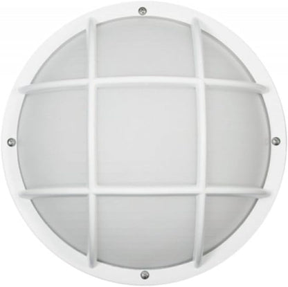 Solus Nautical Round Outdoor Wall/Ceiling Mount Light – Black or White, Composite, Frosted Diffuser – LED Bulb Included, Non-Corrosive (White, Cool White (4000K), Single Pack)
