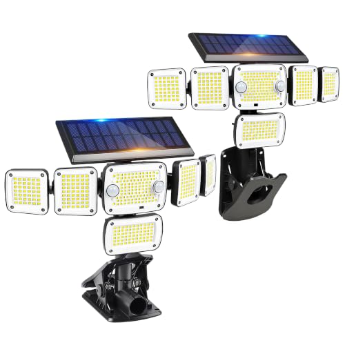 Solar Flood Lights Outdoor,5000LM Clip on Solar Lights with Motion Sensor