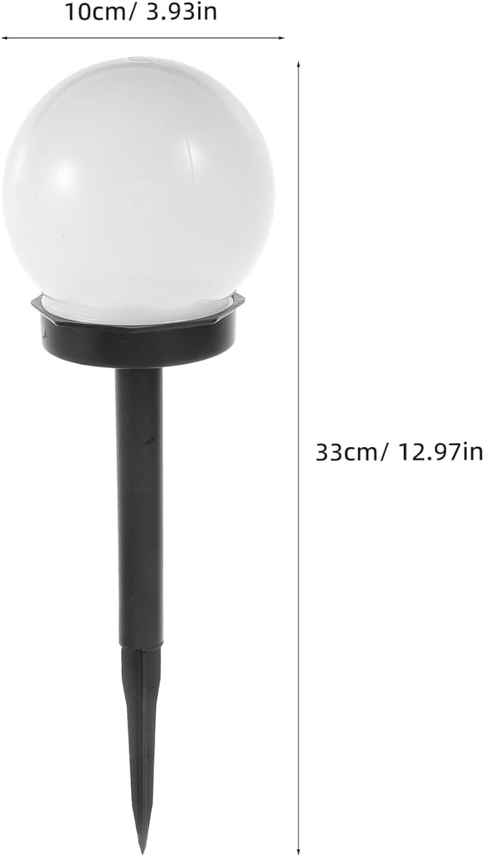 Solar Lawn Light Globe Outdoor Garden Solar Pathway Lamp Waterproof Warm White Ground Plug Light for Yard and Patio Decoration