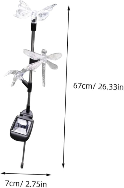 Balacoo Solar Garden Stake Lights Color Changing Hummingbird Dragonfly Decor for Outdoor Lawn Pathway Easy Install Solar Landscape Lighting
