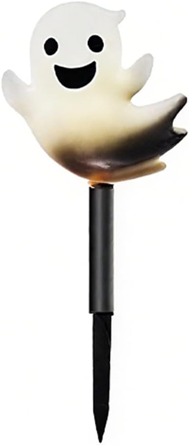 Solar Halloween Ghost Pathway Lights Lighted Outdoor Stake Decorations Waterproof LED Yard and Garden Lights for Halloween Pathway LawnPatio and Holiday Decor