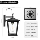 Outdoor Wall Light Fixture, Modern Black Porch Light, Outside Wall Lantern