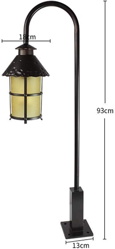 Lights Outdoor IP55 Retro Glass Waterproof Outdoor Pillar Light Vintage Creative Bend Metal Aluminum Lawn Post Light Garden Street Park Villa Decorative Column Lamp E27 Edison Stadium