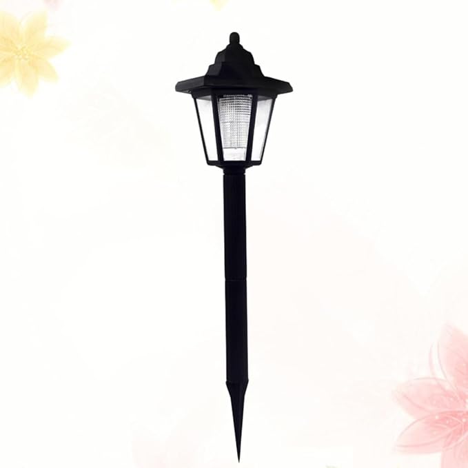 Solar Path Lights 4pcs Hexagon White Light Solar Lawn Garden Lamps for Outdoor Landscape Lighting and Patio Yard Ground Installation