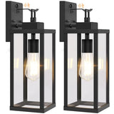 BesLowe 2-Pack 16” Upgraded Motion Sensor Outdoor Wall Lights, Black