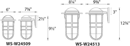 WAC Lighting dweLED, Steampunk 9in LED Indoor and Outdoor Wall Light 3000K in Black