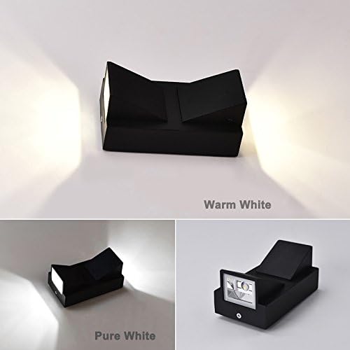 6W LED Outdoor Exterior Wall Step UP/Down Light Fixture Lamp Black Finish Warm White | Lumora