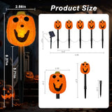 BRIGHTDECK Halloween Solar Pathway Lights Outdoor, LED Decor, Light Up Solar Stake Lights for Holiday, Halloween, Walkway, Sidewalk (Smile Pumpkin, 10-Pack)
