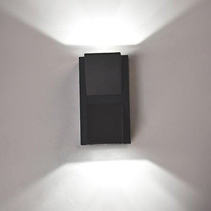 6W LED Outdoor Exterior Wall Step UP/Down Light Fixture Lamp Black Finish Cool White