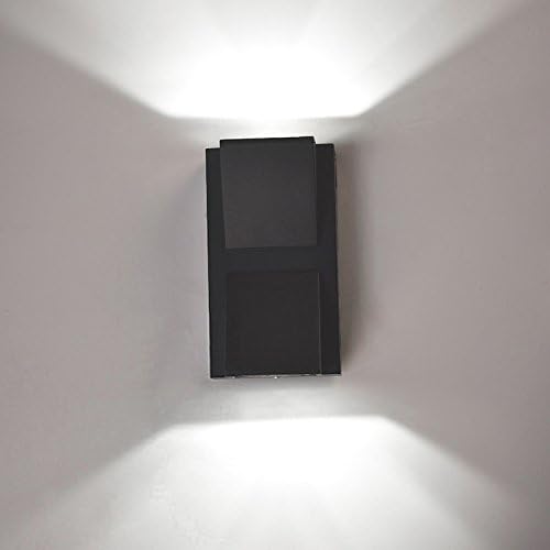6W LED Outdoor Exterior Wall Step UP/Down Light Fixture Lamp Black Finish Cool White | Lumora