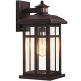 Brilvibera Motion Sensor Outdoor Wall Sconces Hardwired 16" Bronze