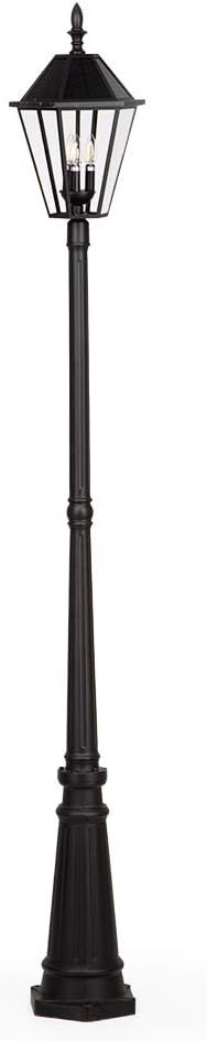 LUTEC London 12513LE4-SL LED Post Solar Light Outdoor Vintage Street Lights for Lawn Patio Yard Pathway Garden | Lumora