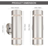 Cerdeco 13" Stainless Steel Cylinder Dusk to Dawn Outdoor Wall Sconce