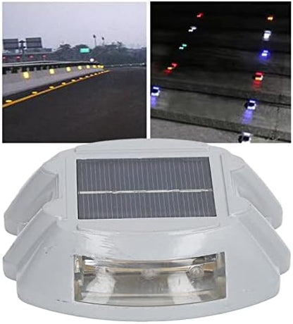 Solar Deck Light,Waterproof Night Lamp Reflective Flashing Warning Step Lights Driveway Dock Lights for Outdoor Driveway Sidewalk Garden Pathway Yard(White Light)
