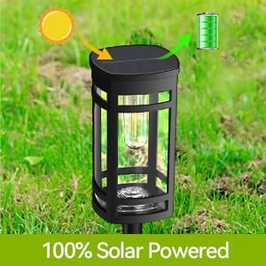EXCMARK Solar Lights Outdoor Waterproof for Garden Pathway Walkway Driveway Yard Lawn Decorative Landscape Lighting. (Warm White Light, 6)