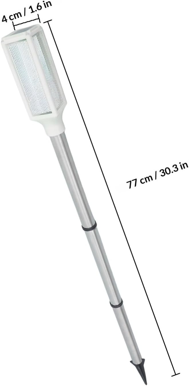 POPETPOP Solar Powered Outdoor Pathway Light, Lawn Stake LED Solar Lamp with White Light for Patio and Garden Lighting