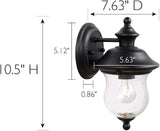 Design House 502906 Highland Traditional 1-Light Outdoor/Indoor Wall Light with Clear Seedy Glass for Porch | Lumora