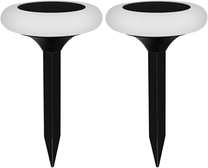 Zerodeko 2pcs RGB Colorful Solar Garden Path Lights 8 Modes, Outdoor Solar Ground Plug Landscape Lighting for Yard Driveway Patio