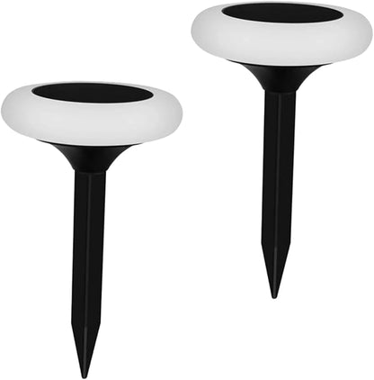 Angoily 2pcs RGB Solar Ground Light Colorful Outdoor Landscape Lamp for Pathway Driveway Easy Installation Garden Decor