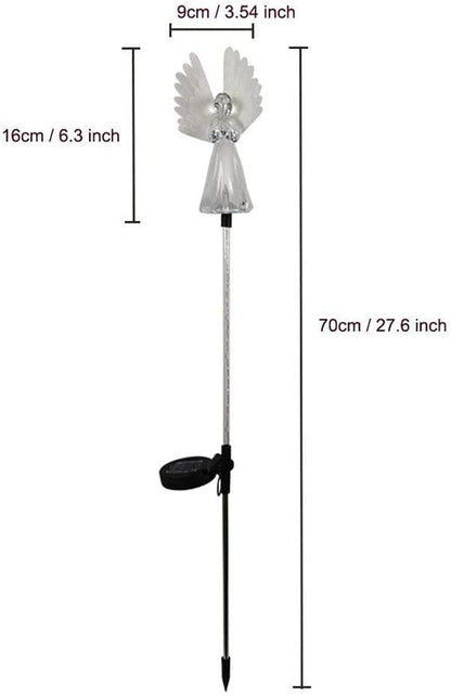 TEAMWILL 2PCS Solar Powered Angel Lights Outdoor Decorative Light for Garden Yard