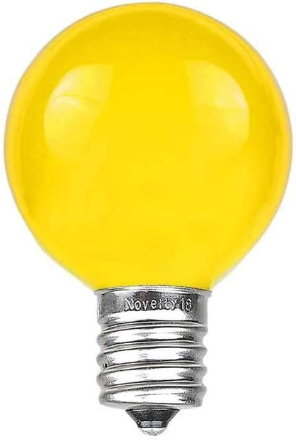 25 Foot G30 Outdoor Patio String Lights with 25 Yellow Globe Bulbs – Indoor Outdoor String Lights – Market Bistro Café Hanging String Lights – C7/E12 Base - Green Wire