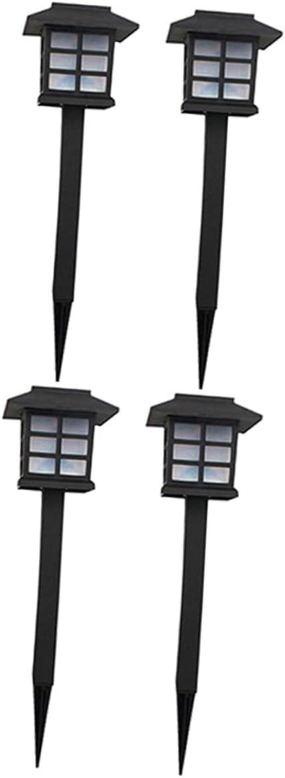 4pcs Solar Pathway Lights Solar Spike Lights for Garden Lawn Walkway Warm Led Outdoor Landscape Lighting Black