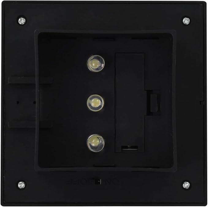 6-Pack Black Solar Pathway Lights, 4.7-inch Square Plastic Garden Solar Lights for Outdoor Yard, Waterproof Path Lighting, Cool White