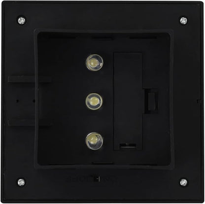 6-Pack Black Solar Pathway Lights, 4.7-inch Square Plastic Garden Solar Lights for Outdoor Yard, Waterproof Path Lighting, Cool White