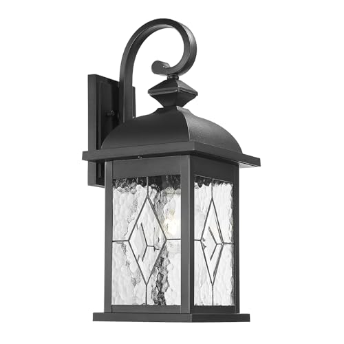 FEMILA 21" Large Exterior Wall Light Fixtures, Anti-Rust Waterproof Outdoor Wall Lantern Porch Lights for Entryway, Patio, Garage, Doorway, Matte Black, 4FD54B2 BK-SD