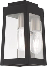 Livex Lighting 20851-91 Oslo - 9.5" One Light Outdoor Wall Lantern, Brushed Nickel Finish with Clear Glass,Silver | Lumora