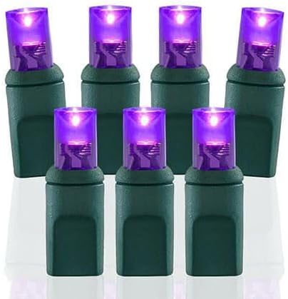 Pro Christmas LED Christmas Lights – 70 Count Wide Angle Conical String Lights – Professional Grade Indoor/Outdoor Commercial Holiday Light Set for Trees, Bushes, & Décor – Purple