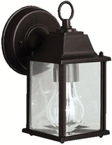 Kichler Barrie 8.5" 1 Light Outdoor Wall Light with Clear Beveled Glass in Black | Lumora