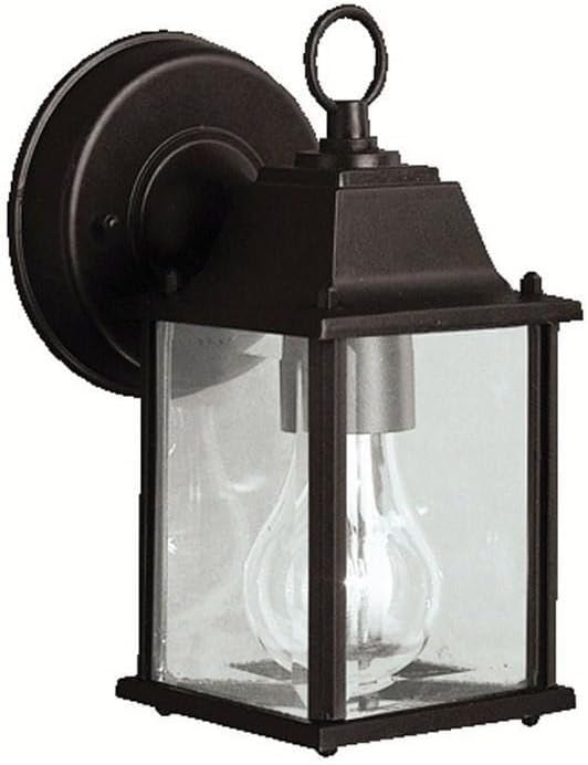 Kichler Barrie 8.5" 1 Light Outdoor Wall Light with Clear Beveled Glass in Black | Lumora