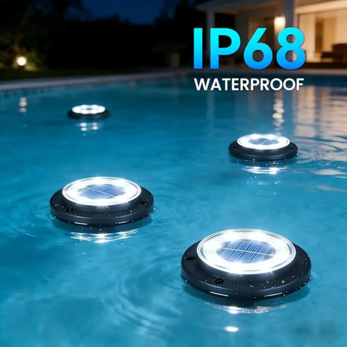 Solar Lights Outdoor Waterproof - Cool White 8 Pack 2-in-1 Ground Lights