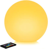 12 Inch Solar Glowing Ball Light Outdoor, Solar Garden Globe Light w/Remote, RGB Color Changing Waterproof Large | Lumora