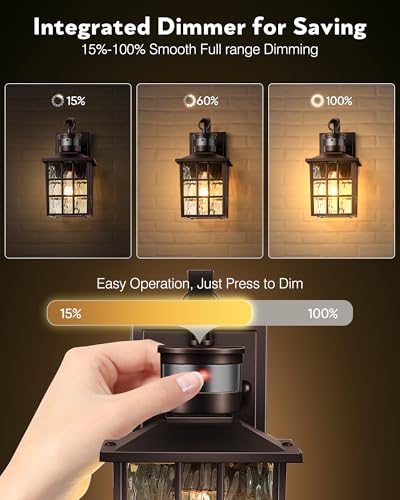 VIANIS Bronze Motion Sensor Exterior Lighting Fixtures, Waterproof