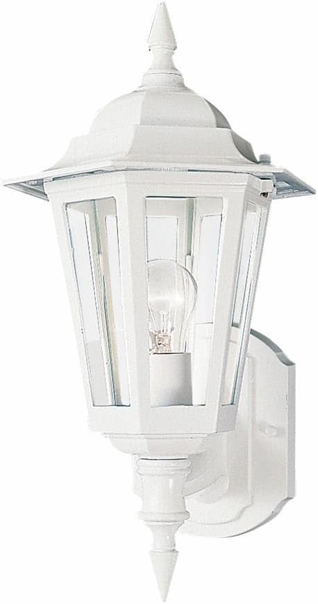 Maxim Cast-1 Light Outdoor Wall Lantern in Early American Style-8 Inches Wide by 17 inches high-White Finish | Lumora