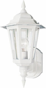 Maxim Cast-1 Light Outdoor Wall Lantern in Early American Style-8 Inches Wide by 17 inches high-White Finish | Lumora