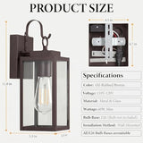 Bronze Porch Light, Dusk to Dawn Wall Mount Outdoor Light