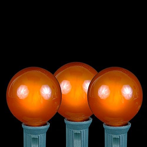 100 Foot G40 Outdoor Patio String Lights with 125 Orange Globe Bulbs – Indoor Outdoor String Lights – Market Bistro | Lumora
