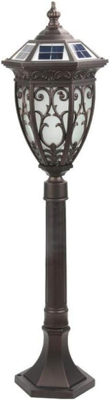 Lights Outdoor IP65 Waterproof Rainproof Victoria Solar LED Post Pillar Column Light European Antique Community | Lumora