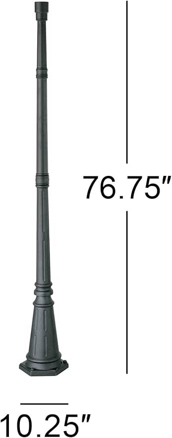 John Timberland Hepworth Traditional Outdoor Light Post and Cap Base Black Iron Aluminum Pole 76 3/4" Accessory for | Lumora