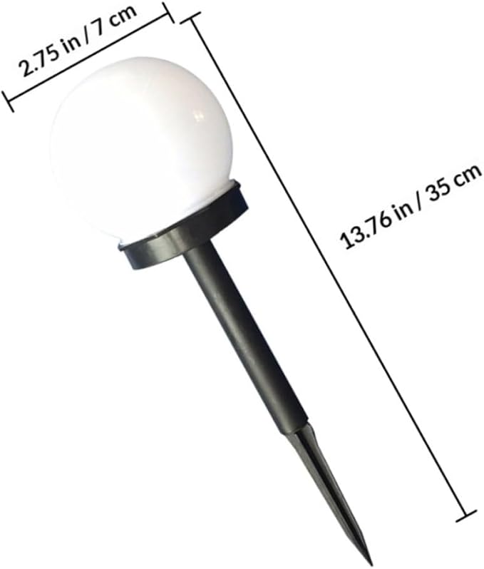 ARTIBETTER 4pcs Solar Sphere Pathway Lights Warm White LED Lawn Garden Solar Powered Outdoor Landscape Lighting Plug-in Ball Stake Lamps
