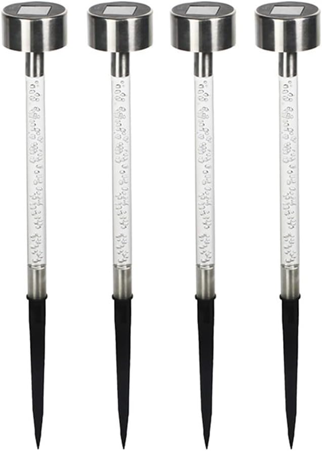 4 Pack Solar Garden Stakes LED Outdoor Lights Waterproof Path Lights With Stainless Steel Top For Lawn Patio Courtyard
