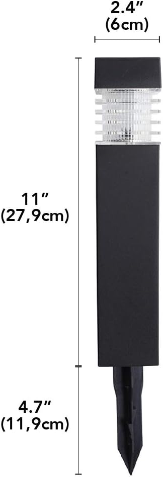 Sterno Home Bollard Outdoor Landscape and Pathway Solar LED Lights, 6Pk, Black