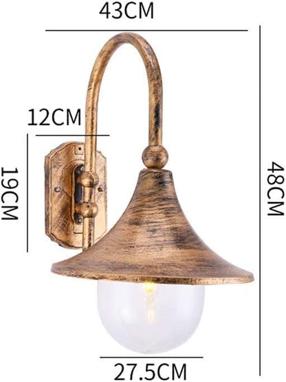 European Style Curved Neck Outdoor Wall Lantern Light,Retro Garden Balcony Aisle,Waterproof Lamp AlumiExpression artistique m Exterior Rainproof Sconce,Garage Islands Decor Lighting
