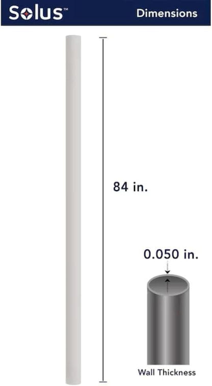 Solus 7-Foot Direct Burial Lamp Post – Outdoor Aluminum Light Pole – Fits Standard 3" Post Top Fixtures – Black, Bronze, or White, Made in USA, No Sensor, No Outlet (White, Set of 4)