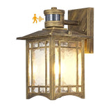 Bronze Outdoor Motion Sensor Lights - Dusk to Dawn Lighting Fixture for Outside House Exterior - Wall Mount Porch Lantern with Yard Front Motion Detector - Garage Patio Anti-Rust Light