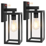 BesLowe 2-Pack 13” Upgraded Motion Sensor Outdoor Wall Lights, Black
